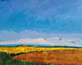 Acryl schilderij, Maya Wildevuur (1944-2023), Texel, 2007